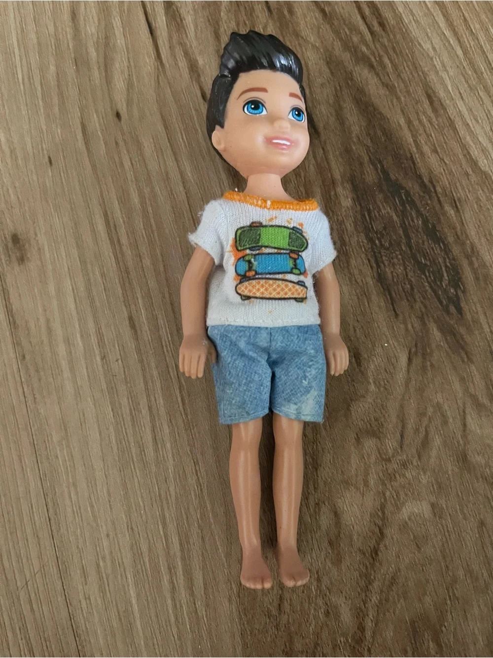Mattel Barbie Club Chelsea Boy Doll Dressed w/ Molded Brown Hair & Blue Eyes